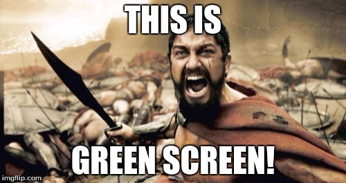 Sparta Leonidas Meme | THIS IS; GREEN SCREEN! | image tagged in memes,sparta leonidas | made w/ Imgflip meme maker