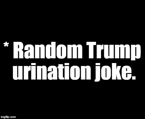 It's getting old. You're going to have to try harder... | * Random Trump urination joke. | image tagged in donald trump,urine,not funny | made w/ Imgflip meme maker