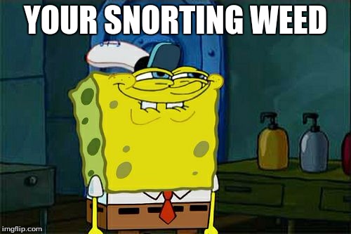 Don't You Squidward Meme | YOUR SNORTING WEED | image tagged in memes,dont you squidward | made w/ Imgflip meme maker