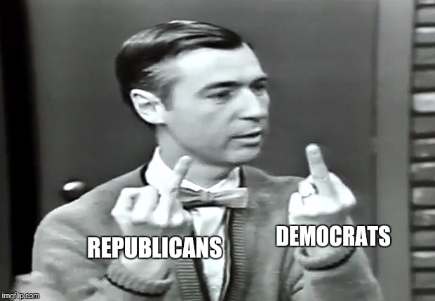 Libertarian thoughts on the 2 party system | REPUBLICANS; DEMOCRATS | image tagged in profane libertarian chicken,political meme | made w/ Imgflip meme maker