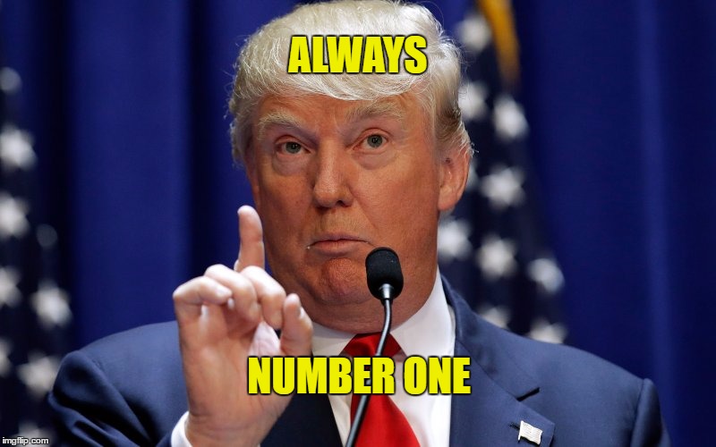 Donald Trump | ALWAYS; NUMBER ONE | image tagged in donald trump | made w/ Imgflip meme maker