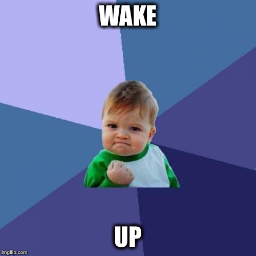 Success Kid Meme | WAKE; UP | image tagged in memes,success kid | made w/ Imgflip meme maker