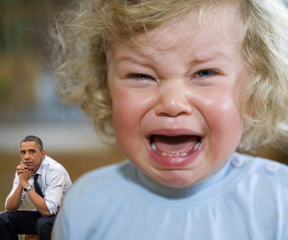 High Quality Obama Scared Little Girl Blank Meme Template