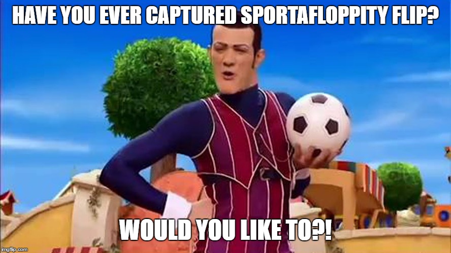 Would you like to? | HAVE YOU EVER CAPTURED SPORTAFLOPPITY FLIP? WOULD YOU LIKE TO?! | image tagged in would you like to | made w/ Imgflip meme maker