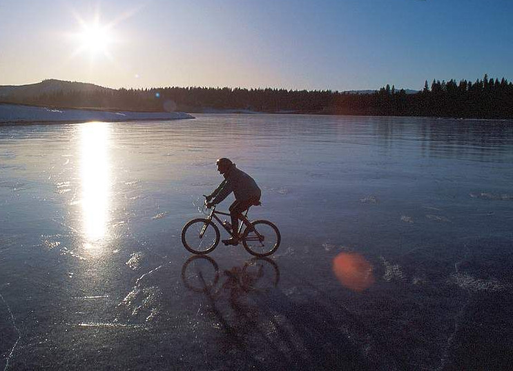 ice winter bicycle Blank Meme Template