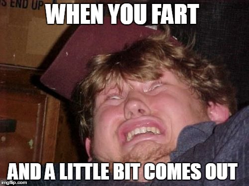 WTF Meme | WHEN YOU FART; AND A LITTLE BIT COMES OUT | image tagged in memes,wtf | made w/ Imgflip meme maker
