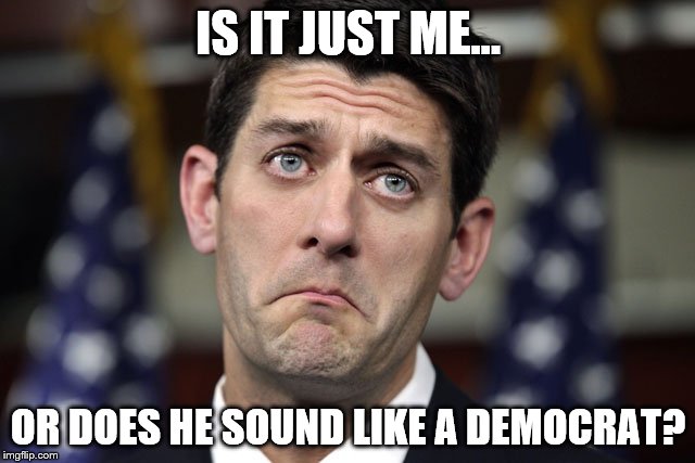 Paul Ryan DERP | IS IT JUST ME... OR DOES HE SOUND LIKE A DEMOCRAT? | image tagged in paul ryan derp | made w/ Imgflip meme maker