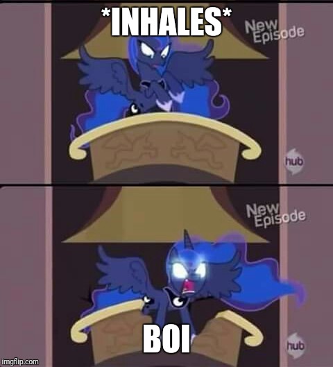 *INHALES*; BOI | image tagged in angry luna,mlp,princess luna | made w/ Imgflip meme maker