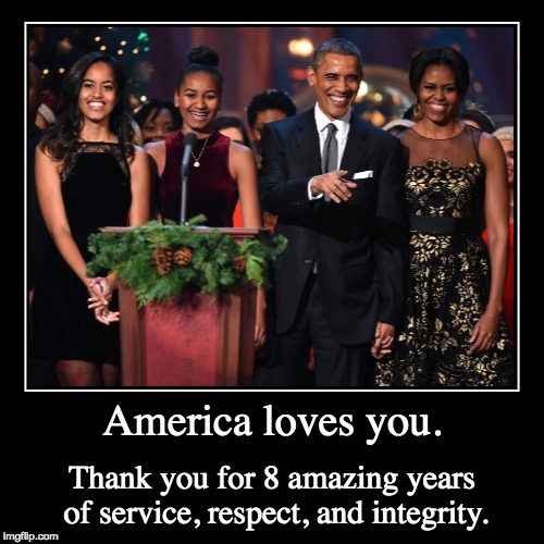 Thank Obamas for amazing 8 years. | image tagged in thank you,inspirational,motivation,obama | made w/ Imgflip demotivational maker