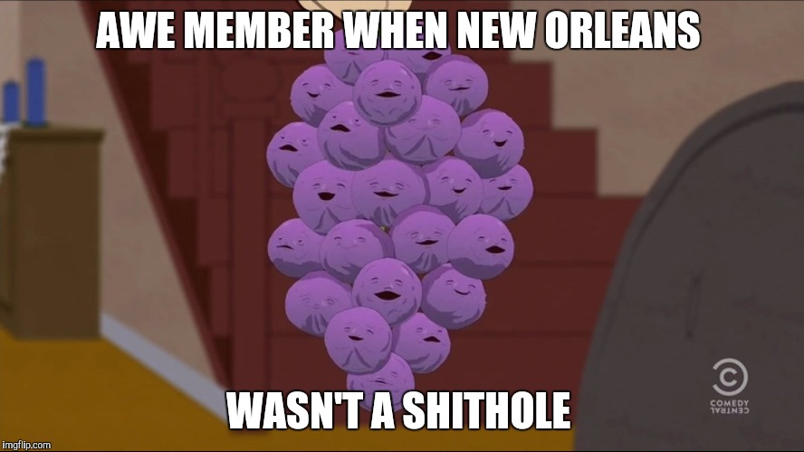 Member Berries Meme | AWE MEMBER WHEN NEW ORLEANS; WASN'T A SHITHOLE | image tagged in memes,member berries | made w/ Imgflip meme maker