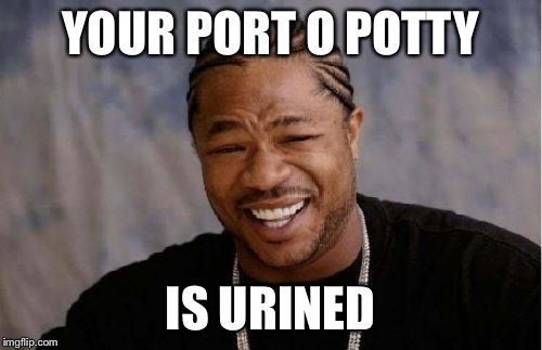 Yo Dawg Heard You Meme | YOUR PORT O POTTY IS URINED | image tagged in memes,yo dawg heard you | made w/ Imgflip meme maker