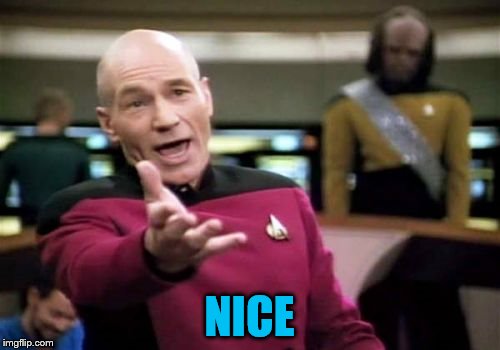 Picard Wtf Meme | NICE | image tagged in memes,picard wtf | made w/ Imgflip meme maker