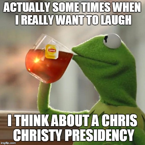 But That's None Of My Business Meme | ACTUALLY SOME TIMES WHEN I REALLY WANT TO LAUGH I THINK ABOUT A CHRIS CHRISTY PRESIDENCY | image tagged in memes,but thats none of my business,kermit the frog | made w/ Imgflip meme maker