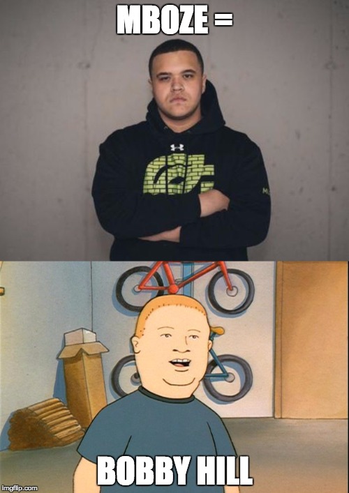Mboze is actually bobby hill | MBOZE =; BOBBY HILL | image tagged in mboze,moneyb,bobby hill,marcu,optic gaming | made w/ Imgflip meme maker