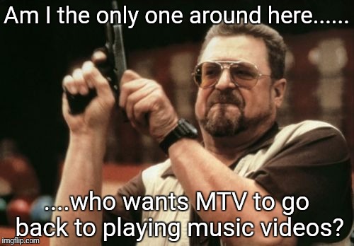 Am I The Only One Around Here | Am I the only one around here...... ....who wants MTV to go back to playing music videos? | image tagged in memes,am i the only one around here | made w/ Imgflip meme maker