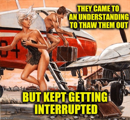 THEY CAME TO AN UNDERSTANDING TO THAW THEM OUT BUT KEPT GETTING INTERRUPTED | made w/ Imgflip meme maker