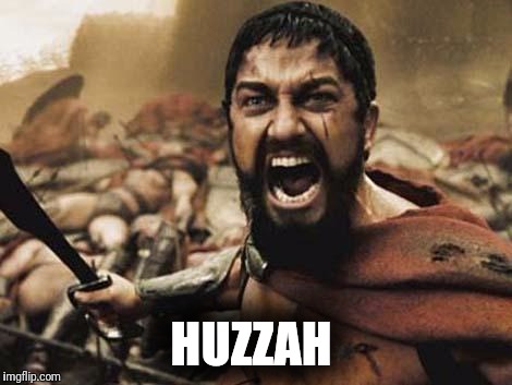 300 | HUZZAH | image tagged in 300 | made w/ Imgflip meme maker