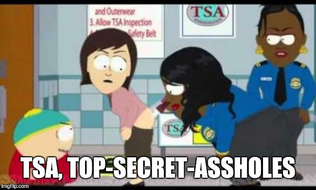 South Park TSA | TSA, TOP-SECRET-ASSHOLES | image tagged in south park tsa | made w/ Imgflip meme maker