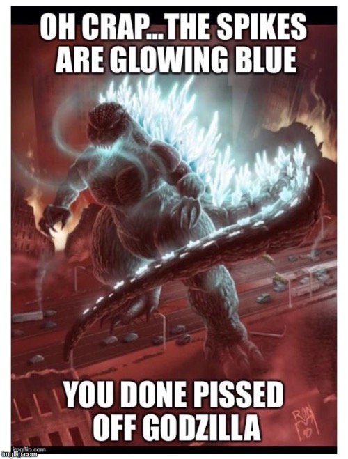image tagged in mad godzilla | made w/ Imgflip meme maker