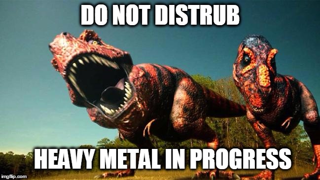 DO NOT DISTRUB; HEAVY METAL IN PROGRESS | image tagged in heavy metal,jurassic park,just do it,loud | made w/ Imgflip meme maker
