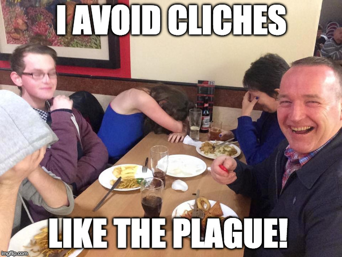 And the laughter is contagious.  | I AVOID CLICHES; LIKE THE PLAGUE! | image tagged in dad joke,plague,bacon,cliche,bad pun | made w/ Imgflip meme maker