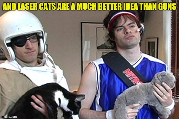 AND LASER CATS ARE A MUCH BETTER IDEA THAN GUNS | made w/ Imgflip meme maker
