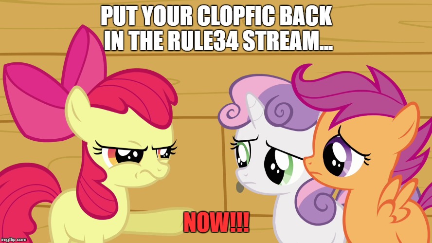 PUT YOUR CLOPFIC BACK IN THE RULE34 STREAM... NOW!!! | made w/ Imgflip meme maker