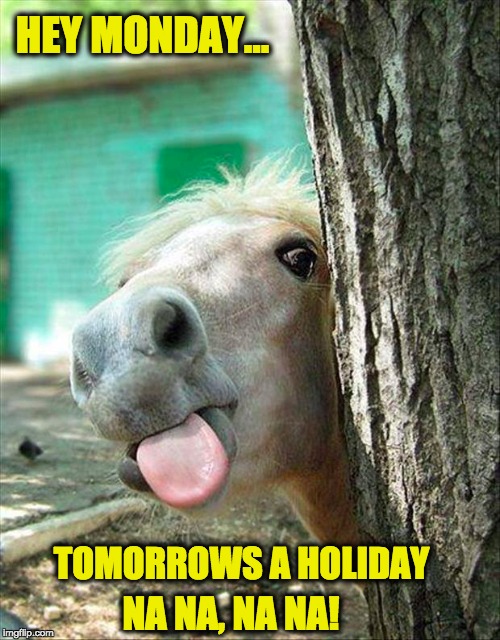 Monday no work | HEY MONDAY... TOMORROWS A HOLIDAY; NA NA, NA NA! | image tagged in mlk,monday,holiday,mlk jr,work,no work | made w/ Imgflip meme maker