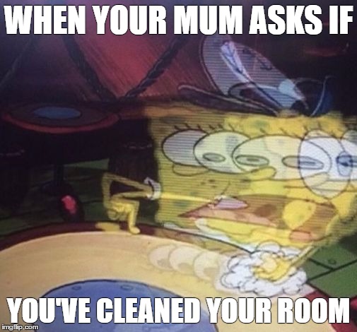Transcendence | WHEN YOUR MUM ASKS IF; YOU'VE CLEANED YOUR ROOM | image tagged in transcendence | made w/ Imgflip meme maker