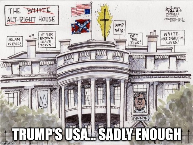 Trump's USA | TRUMP'S USA... SADLY ENOUGH | image tagged in trump,fascist,racist,hate,fear,republican | made w/ Imgflip meme maker