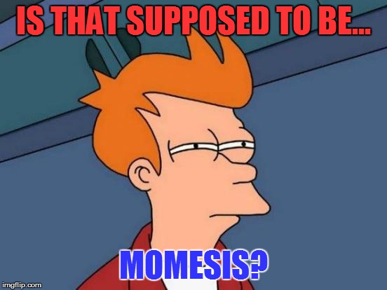 Futurama Fry Meme | IS THAT SUPPOSED TO BE... MOMESIS? | image tagged in memes,futurama fry | made w/ Imgflip meme maker