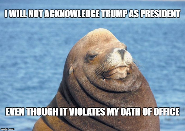 But you're a Congressman  | I WILL NOT ACKNOWLEDGE TRUMP AS PRESIDENT; EVEN THOUGH IT VIOLATES MY OATH OF OFFICE | image tagged in congress seal | made w/ Imgflip meme maker