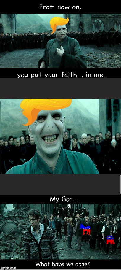 #Trumpemort | image tagged in donald trumph hair,lord voldemort | made w/ Imgflip meme maker