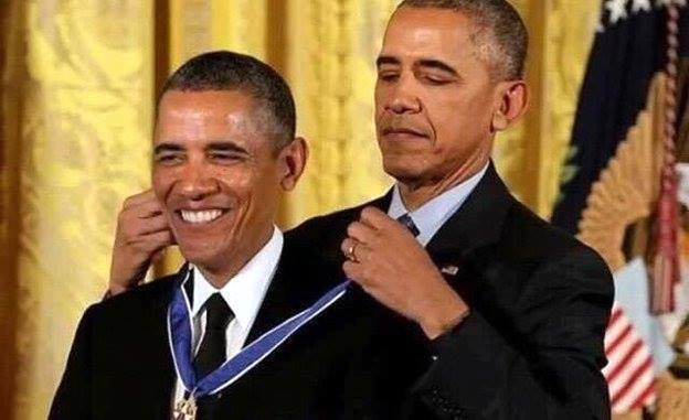 Obama self award Blank Meme Template