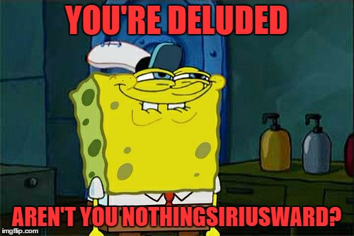 Don't You Squidward Meme | YOU'RE DELUDED AREN'T YOU NOTHINGSIRIUSWARD? | image tagged in memes,dont you squidward | made w/ Imgflip meme maker