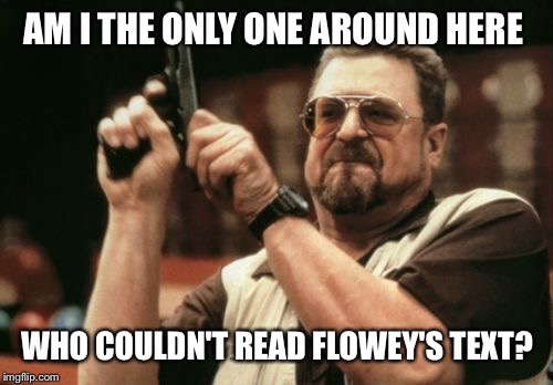 Am I The Only One Around Here Meme | AM I THE ONLY ONE AROUND HERE WHO COULDN'T READ FLOWEY'S TEXT? | image tagged in memes,am i the only one around here | made w/ Imgflip meme maker