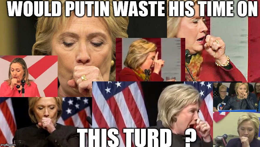 Hillary hacking | WOULD PUTIN WASTE HIS TIME ON; THIS TURD   ? | image tagged in hillary hacking,hillary,putin,turd | made w/ Imgflip meme maker