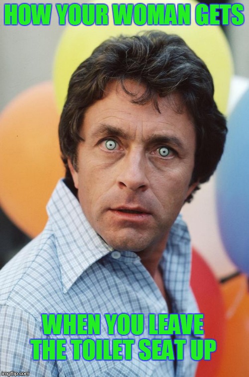 Bill Bixby Hulk |  HOW YOUR WOMAN GETS; WHEN YOU LEAVE THE TOILET SEAT UP | image tagged in bill bixby hulk | made w/ Imgflip meme maker