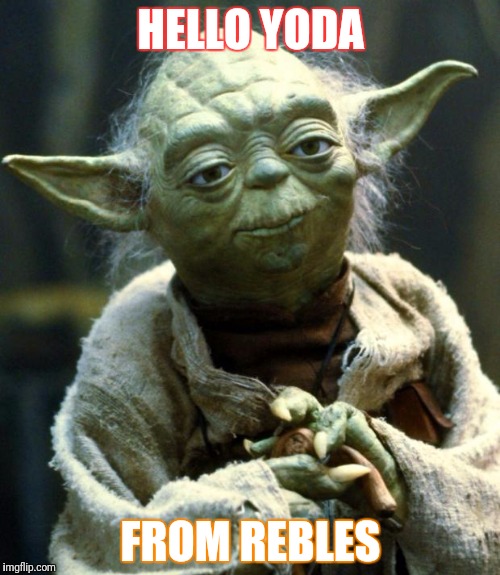 Star Wars Yoda | HELLO YODA; FROM REBLES | image tagged in memes,star wars yoda | made w/ Imgflip meme maker