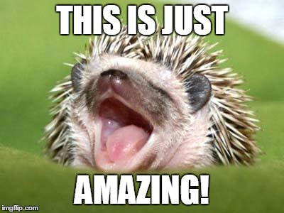 Motivational hedgehog | THIS IS JUST; AMAZING! | image tagged in motivational hedgehog | made w/ Imgflip meme maker