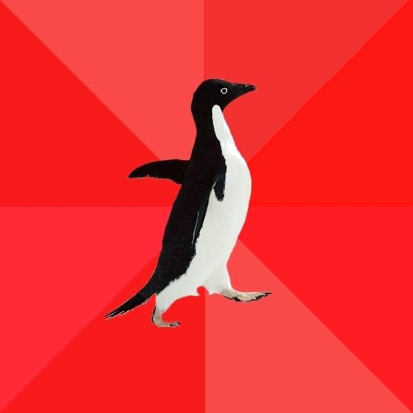 Red penguin  Blank Meme Template