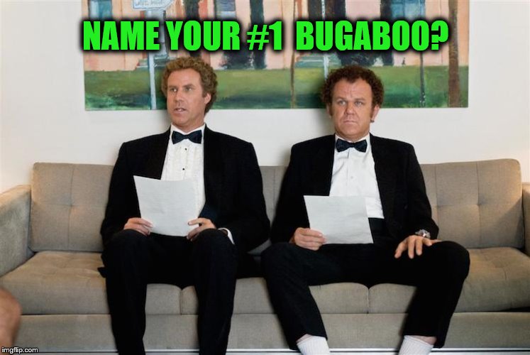 Step Brother Bugaboo | NAME YOUR #1  BUGABOO? | image tagged in funny memes,memes,step brothers bugaboo,meme,movie step brothers | made w/ Imgflip meme maker