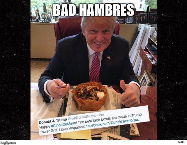 BAD HAMBRES | image tagged in taco trump | made w/ Imgflip meme maker