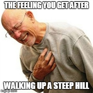 Right In The Childhood | THE FEELING YOU GET AFTER; WALKING UP A STEEP HILL | image tagged in memes,right in the childhood | made w/ Imgflip meme maker