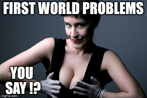 FIRST WORLD PROBLEMS YOU SAY !? | made w/ Imgflip meme maker