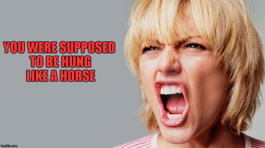 YOU WERE SUPPOSED TO BE HUNG LIKE A HORSE | made w/ Imgflip meme maker