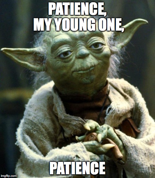 Star Wars Yoda Meme | PATIENCE, MY YOUNG ONE, PATIENCE | image tagged in memes,star wars yoda | made w/ Imgflip meme maker