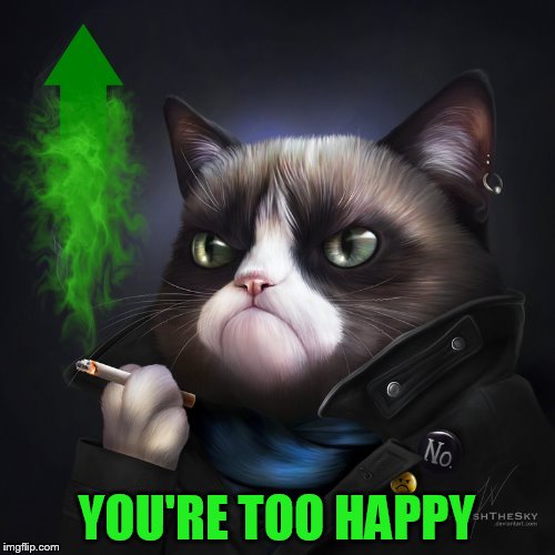 YOU'RE TOO HAPPY | made w/ Imgflip meme maker