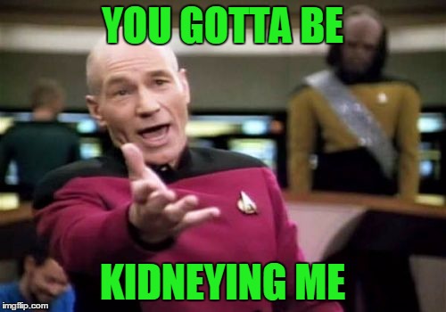 Picard Wtf Meme | YOU GOTTA BE KIDNEYING ME | image tagged in memes,picard wtf | made w/ Imgflip meme maker