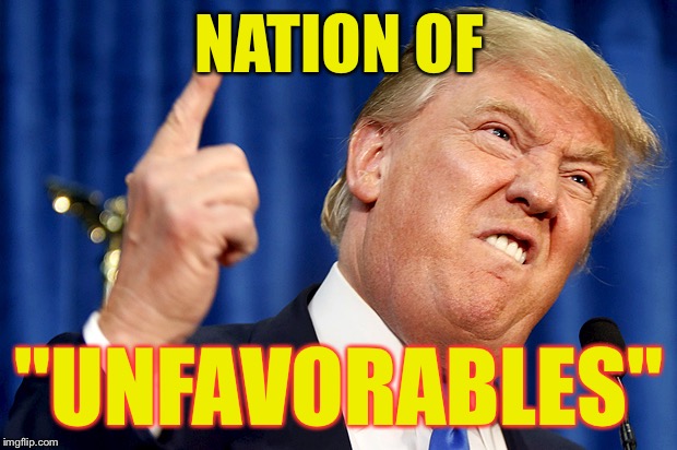 Only 41% approve of the job he's done explaining his plans for his presidency | NATION OF; "UNFAVORABLES" | image tagged in donald trump,memes | made w/ Imgflip meme maker